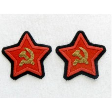 Нарукавные звезды Военно-Политического состава РККА, обр. 1935 г., и войск НКВД с 1937 года.